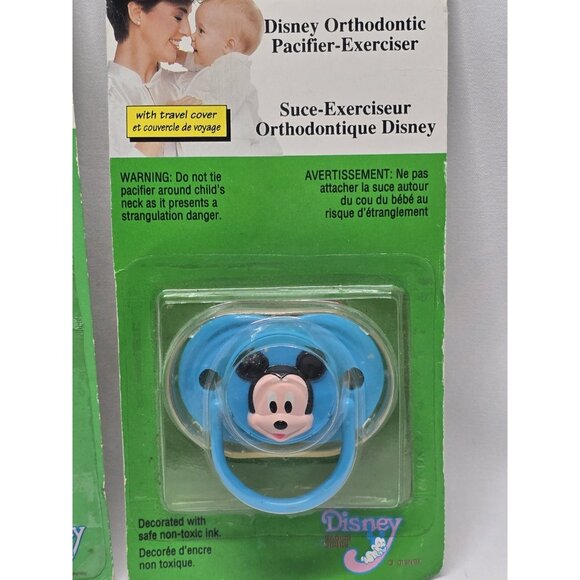 Vintage Disney Babies Evenflo Pacifier & Pacifier Holder Baby Mickey Mouse 1990s - Picture 3 of 10